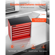 Load image into Gallery viewer, SucceBuy 5-Drawer 8.6in Metal Tool Box Red/Black Portable Small Tool Chest with PP Feet Pads for Garage Workshop Tools Storage

