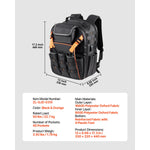 Amocart 45 Pockets Tool Backpack Tool Bag Reinforced Fabric Base Electrician Plumber Repairman Maintenance Worker Tool Bags