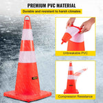 Amocart Tools Safety Cones 12"x28" High Visibility PVC Orange Traffic Cones with Heavy-Duty Base Used for Traffic Road Control