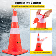 Charger l'image dans la visionneuse de galerie, Amocart Tools Safety Cones 12"x28" High Visibility PVC Orange Traffic Cones with Heavy-Duty Base Used for Traffic Road Control

