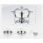 Amocart 4 Pack Chafing Dish Buffet Set Stainless Steel Chafer w/4 Full Size Pan Round Catering Warmer Server for Party Banquets