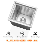 Load image into Gallery viewer, SucceBuy Ice Chest Stainless Steel Ice Cooler Commercial Ice Bin with Cover Outdoor Kitchen Ice Bar Drain-pipe and Drain Plug - AMOCART
