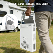 Charger l'image dans la visionneuse de galerie, SIHAO 6L Portable Outdoor Gas Water Heater with Digital Display Shower Head Pressure Regulator for Camping Travel
