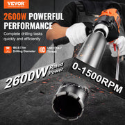Bild in Galerie-Viewer laden, SucceBuy 2000W/2600W Handheld Core Drill Machine Drilling Diameter Wet&amp;Dry Diamond Core Drill Rig Rugged Concrete Core Drill
