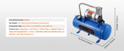 Charger l'image dans la visionneuse de galerie, Amocart 12V Air Compressor with Tank 3/6L Train Horn Air Compressor 120psi Air Compressor System for Train Horn/Inflating Tire
