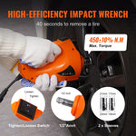 Amocart 5T Electric Car Jack Hydraulic Jack with Electric Impact Wrench Built-in Inflatable Pump, LED Light for SUV Sedan Truck