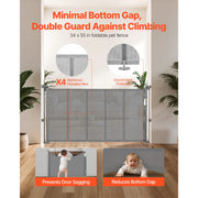 Charger l'image dans la visionneuse de galerie, Amocart 55/71/110in Retractable Baby Gate 34in Tall Extends Wide Retractable Gate for Kids Pets Mesh Material Easy to Install
