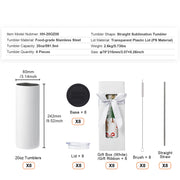 Load image into Gallery viewer, SucceBuy 8/12/14/16/24/50PC Straight Sublimation Tumblers Blank Tumbler Bulk Stainless Steel Double Tumbler Cups Heat Transfer
