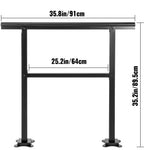 Amocart Outdoor Handrail 165LBS Load Aluminum  36 x 35\" Outdoor Stair Railing  Handrail Fits 2-3 Steps with Screw K for Home