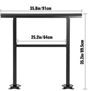 Charger l'image dans la visionneuse de galerie, SucceBuy Main Courante d'Extérieur 165LBS Charge Aluminium 36 x 35" Main Courante d'Escalier Extérieur Main Courante Adaptée pour 2-3 Marches avec Vis K pour Maison
