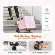 Load image into Gallery viewer, Amocart 150lbs Stair Climbing Cart Foldable Utility Hand Cart with Wheels Collapsible Crate Rolling Cart for Shopping Office
