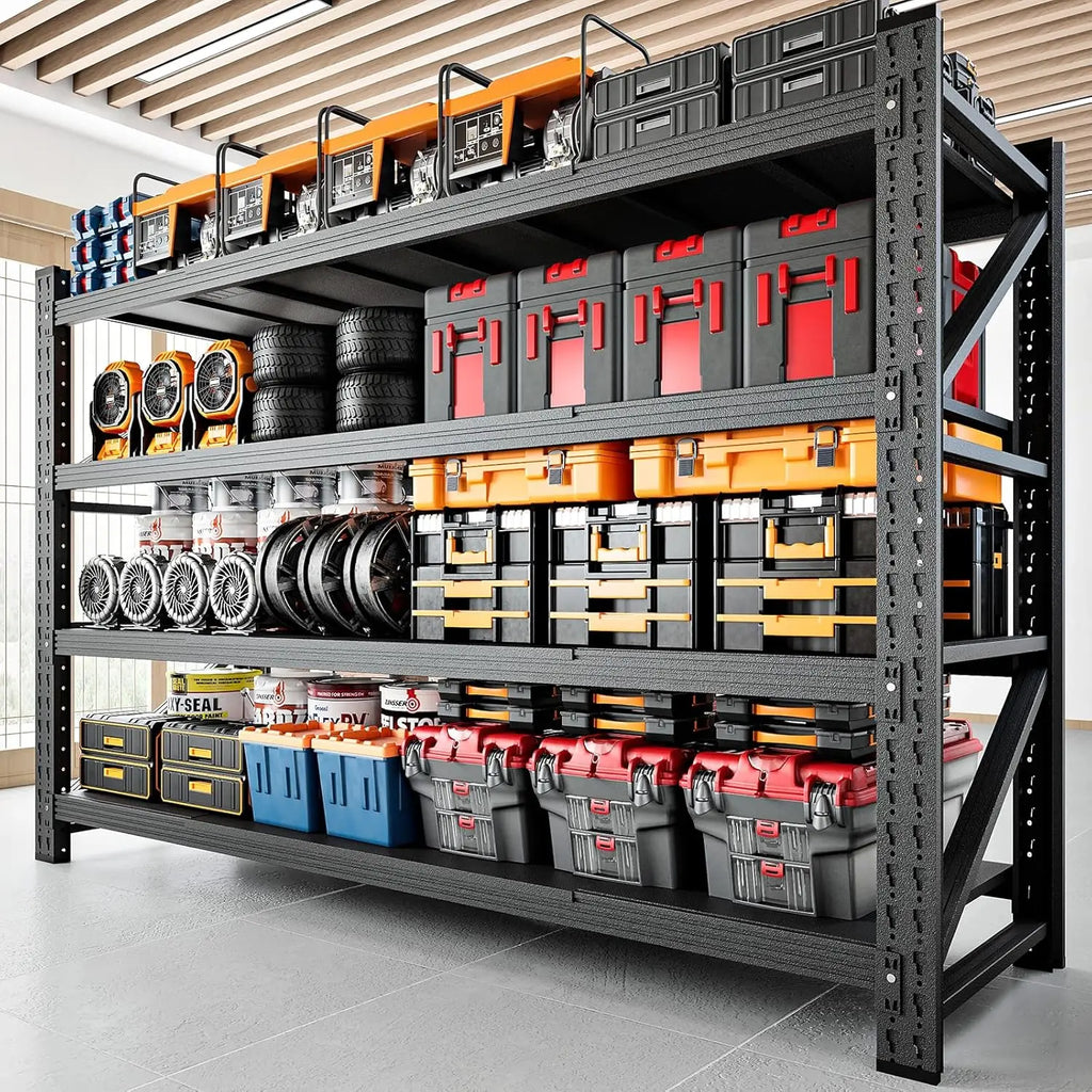 5000LBS Storage Shelves,71" W Garage Shelving Heavy Duty Metal Adjustable Garage Shelves, Shelving Units Industrial, Customized