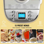 Amocart 2/3 LB Bread Maker 15-in-1 Dough Machine Nonstick Ceramic Pan Automatic Bread maker with Gluten Free Setting