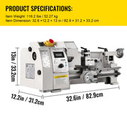 Load image into Gallery viewer, SucceBuy Mini Metal Lathe 8x14'' 2250PRM Variable Speed 600W Metal Working Lathe Milling Machine, Various Types of Metal Turning - AMOCART
