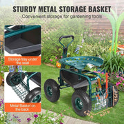 Load image into Gallery viewer, Amocart Garden Cart Rolling Workseat with Wheels Gardening Stool for Planting 360Degree Swivel Seat Wagon Scooter with Steering
