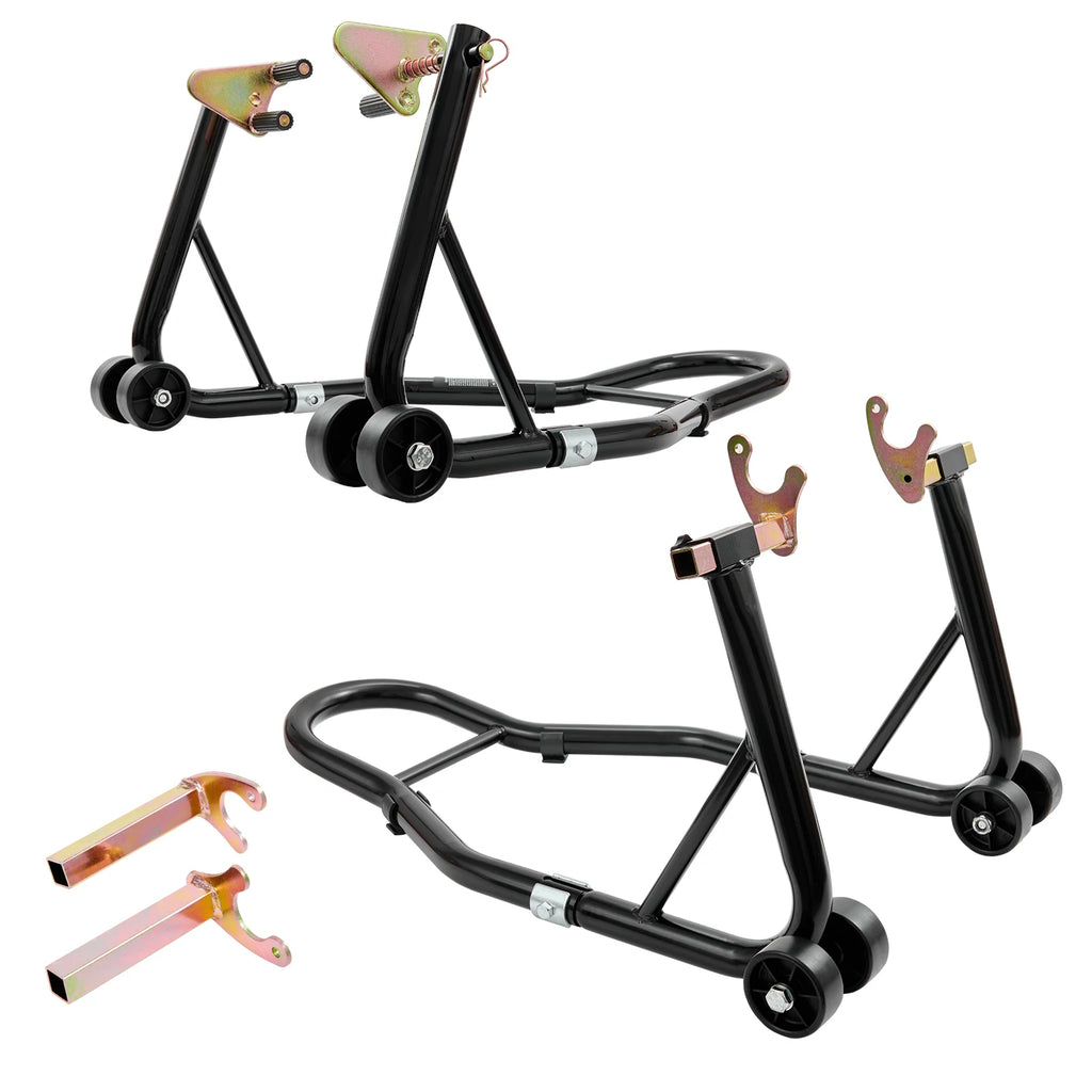 SucceBuy Motorcycle Stand Lift 850lbs Front Rear Combo Stand Lift Front and Rear Wheel Fork Stand Heavy Duty Rear Wheel Stand