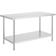 Charger l'image dans la visionneuse de galerie, Amocart Stainless Steel Prep Table Commercial Heavy Duty Metal Worktable with 3 Adjustable Height for Restaurant and Home Use

