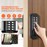 Load image into Gallery viewer, Amocart Mechanical Keyless Entry Door Lock 14 Digit Keypad Outdoor Gate Door Locks Set with Surface-mounted Latch Door Lock
