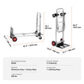 SucceBuy Folding Hand Truck Aluminum Heavy Duty Industrial Collapsible Dolly Cart for Transport Moving in Warehouse Supermarket