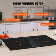 Load image into Gallery viewer, Amocart 2/4/5 Burners Built-in Induction Stove Top 12/24/30in Ceramic Glass Electric Cooktop For Household Commercial  Cooking
