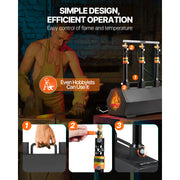 Bild in Galerie-Viewer laden, SucceBuy Portable Propane Forge 3 Burners, 2600℉ Tool and Knife Making Cold-Rolled Steel Gas Forging Tools Use for Metal Forging

