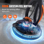 Load image into Gallery viewer, SucceBuy 800W Electric Drywall Sander Brushless Motor 1000-2300RPM Variable Speed Household Polishing Machine Wall Sand Grinder - AMOCART

