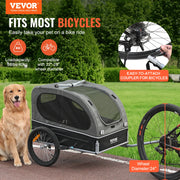 Load image into Gallery viewer, Amocart 88 lbs Dog Bike Trailer Pet Cart Bicycle Carrier with Wheels Coupler Reflectors Flag Collapsible to Store for Dogs
