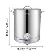 Load image into Gallery viewer, SucceBuy Stainless Steel Kettle 16 GALLON Brewing Pot Tri Ply Bottom for Beer Brew Kettle Pot Home Brewing Supplies Includes Lid
