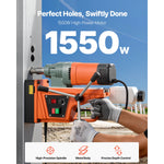 SucceBuy Magnetic Drill 1550W Motor 2 inch Coring Diameter 2922 lbf Magnetic Force 0-550 RPM Variable Speed for Metal Surface