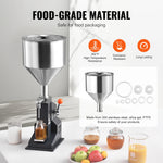 Amocart A03 5-50ml/5-100ml Manual Liquid Filling Machine Paste Bottle Filler Adjustable with Hopper for Water Shampoo Honey