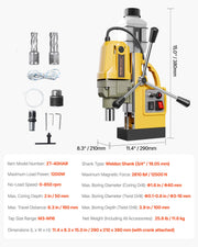 Load image into Gallery viewer, Amocart Magnetic Drill Boring Diameter Portable Electric Mag Drill Press Drilling Machine Metal Surface Industrial Improvement
