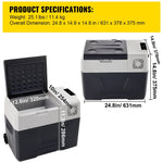 Amocart 20-55L Portable Refrigerator Car Refrigerator Electric Compressor Cooler with 12/24v DC & 110-240v AC