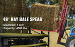 Amocart Hay Spear Bale Spear Capacity Spike Quick Attach Square Hay Red Coated Forks Hex Nut  Sleeve for Bucket Tractor Loader