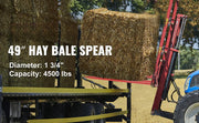 Bild in Galerie-Viewer laden, SucceBuy Hay Spear Bale Spear Capacity Spike Quick Attach Square Hay Red Coated Forks Hex Nut  Sleeve for Bucket Tractor Loader
