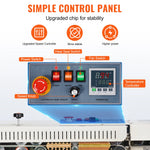 Amocart Continuous Bag Band Sealing Machine 6-12 mm Horizontal Band Sealer with Inflation Function for 0.02-0.8 mm Plastic Bags