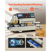 Load image into Gallery viewer, SucceBuy Continuous Bag Band Sealing Machine 0.24-0.47in Width Horizontal Band Sealer with Ink Printing for 0.001-0.03 in Bags
