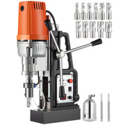 Bild in Galerie-Viewer laden, Amocart MD50 50mm Magnetic Drill Press Kit 1680W Electric Bench Drilling Machine 2900LBS Magnet Force HSS Annular Cutter Bits

