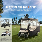 Bild in Galerie-Viewer laden, Amocart Golf Cart Enclosure 420D Polyester Driving Enclosure with 4-Sided Transparent Windows 4 Passenger Club Car Cover
