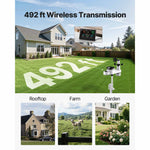 Amocart 5-in-1 Wireless Weather Station 7.5-Inch VA Display Solar Powered Outdoor Sensor, Rain Gauge&Weather Forecast, No WiFi