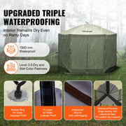 Load image into Gallery viewer, Pop Up Gazebo Tent, Pop-Up Screen Tent 6 Sided Canopy Sun Shelter with 6 Removable Privacy Wind Cloths &amp; Mesh Windows
