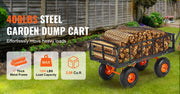 Bild in Galerie-Viewer laden, SucceBuy Garden Cart Sturdy Metal Utility Wagon with Simple Assembly Versatile Dump Cart Wheelbarrow with 400/880lbs Capacity
