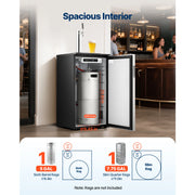 Load image into Gallery viewer, Amocart Beer Kegerator Single Tap Commercial Draft Beer Dispenser for D system W/ Shelves Hold 1 Sixth Keg 2.5lbs CO2 Tank 92L
