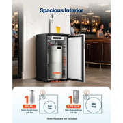Load image into Gallery viewer, Amocart Beer Kegerator Single Tap Commercial Draft Beer Dispenser for D system W/ Shelves Hold 1 Sixth Keg 2.5lbs CO2 Tank 92L
