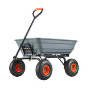 Bild in Galerie-Viewer laden, Amocart Dump Cart Poly Garden Dump Cart Easy to Assemble Steel Frame Dump Wagon with 2-in-1 Convertible Handle Safe Transport
