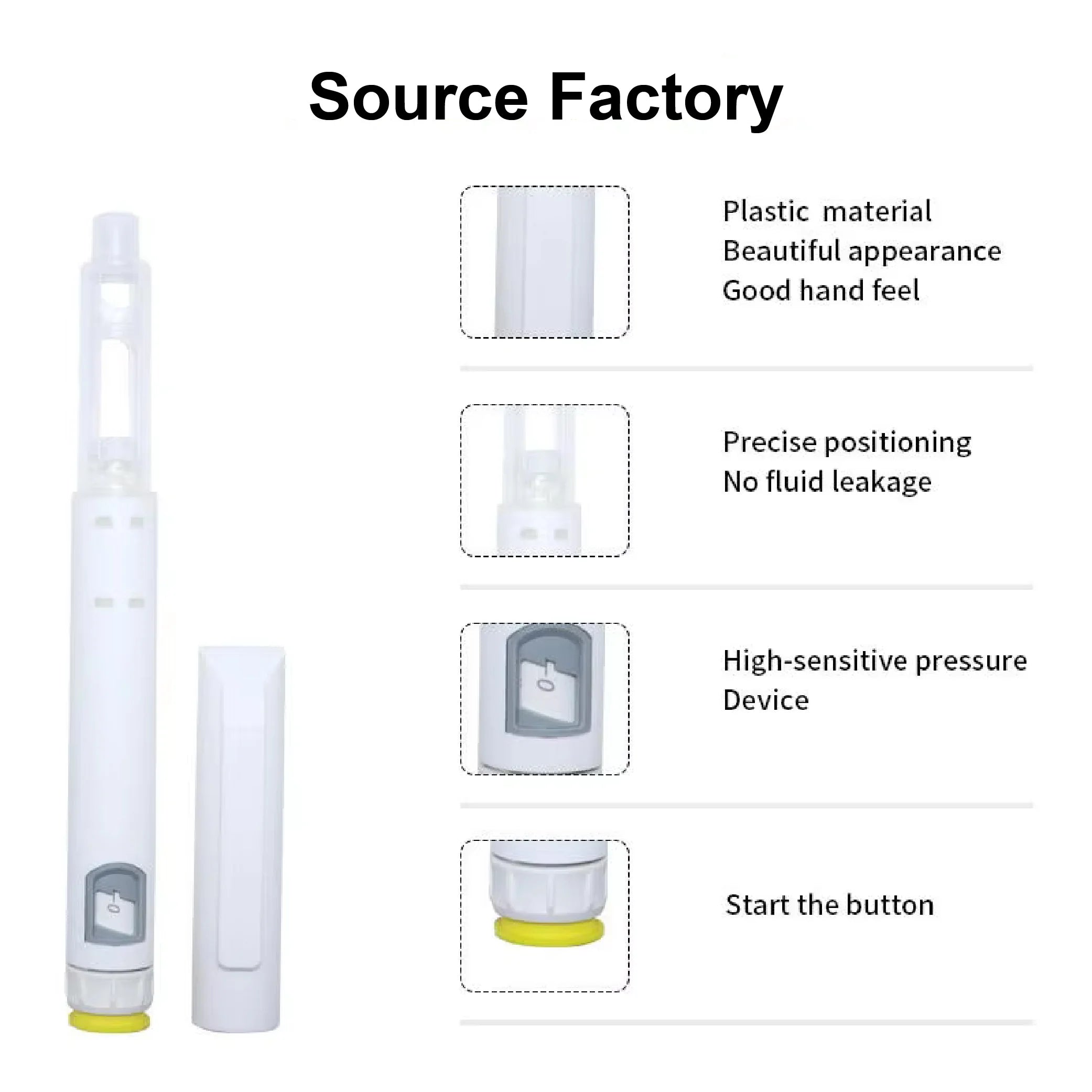 10pcs 60U Disposable Injection Pen Shell 3ml Peptide Pen Insulin Pen Suitable For 3ml Glass Cartridges
