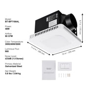 Bild in Galerie-Viewer laden, SucceBuy Bathroom Exhaust Fan 80/110CFM High-Efficiency Ventilation 1.5sones Low Noise Operation Energy-Saving Bathroom Ceiling
