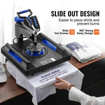 Amocart Heat Press Machine Heat Transfer Machine with 30 oz Tumbler Press 360° Swing Away Digital T-Shirt Pressing Coating