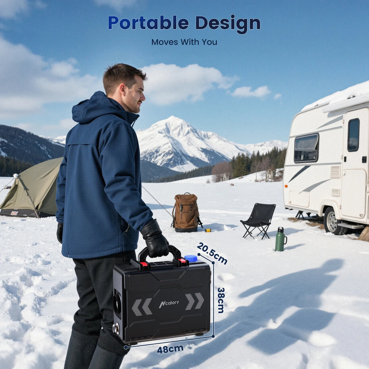 Hcalory Toolbox 2 SE Portable Diesel Air Parking Heater 12V 8KW 6L AllinOne With APP Control Max 20000 ft Altitude Mode for Car Truck RV Camper Van Amocart