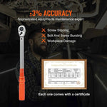 Amocart Torque Wrench Set Drive Click Torque Wrench Dual-Direction Adjustable  Mechanical Dual Range Scales Torque Wrench Kit