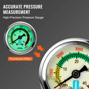 Load image into Gallery viewer, SucceBuy 3 Stage PCP Pump + Pressure Gauge 4500PSI Tire Kayak Ball Inflatable Air Gun Filling Stirrup High Pressure Hand Pump - AMOCART
